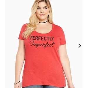 Red Perfectly Imperfect Scoop Tee